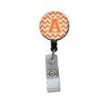 Teachers Aid Letter A Chevron Orange & White Retractable Badge Reel TE254069
